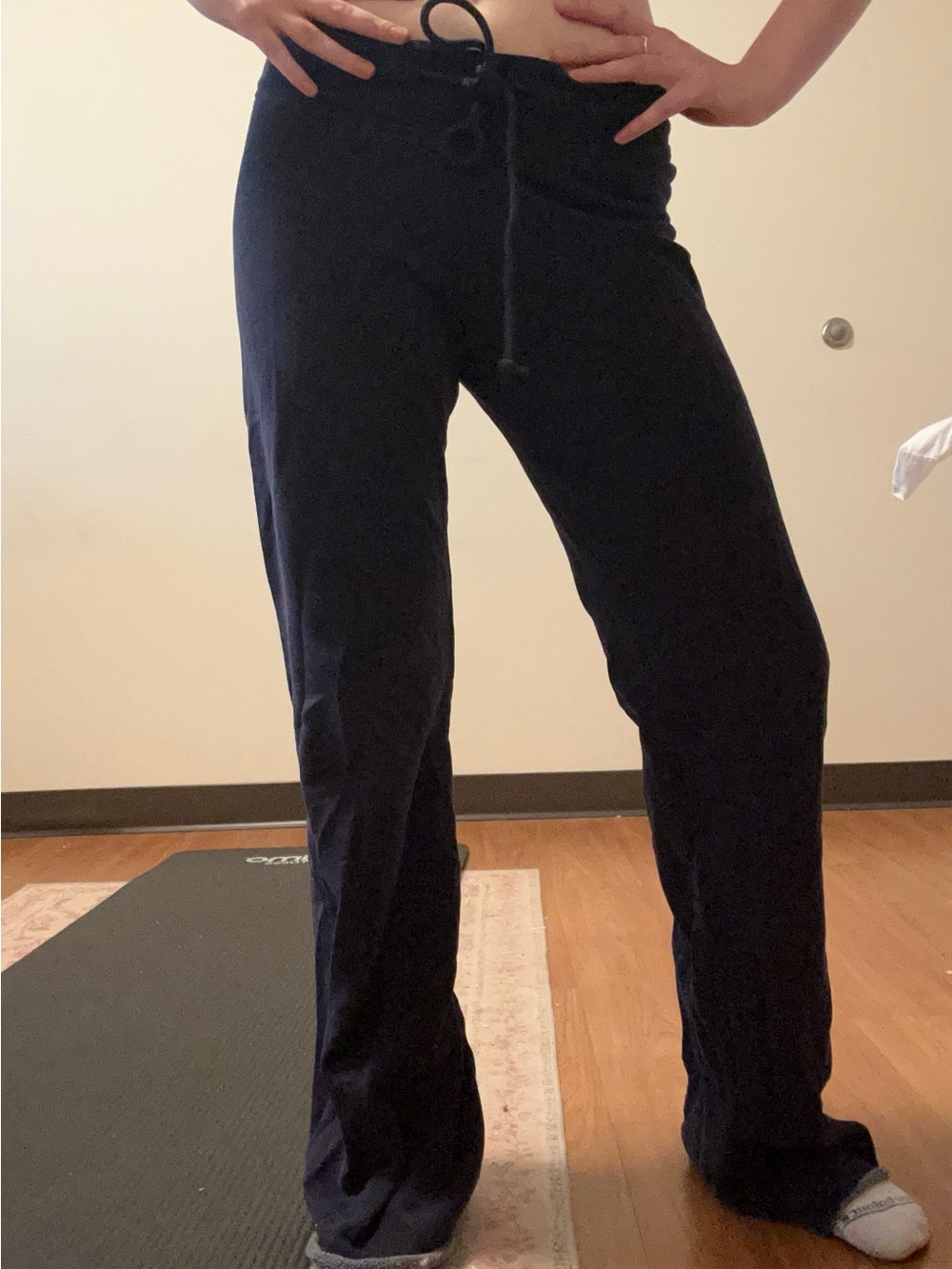 Harlow Navy Blue Drawstring Bootcut Track Pants